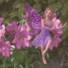 Doing what fairies do best, a fairy dances and flutters unnoticed among the garden’s flowers and ivy. A digital painting by Stephen John Smith.