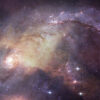 Spiral galaxy and mysterious stars