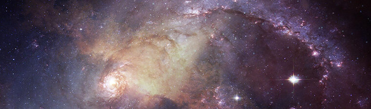 Spiral galaxy and mysterious stars